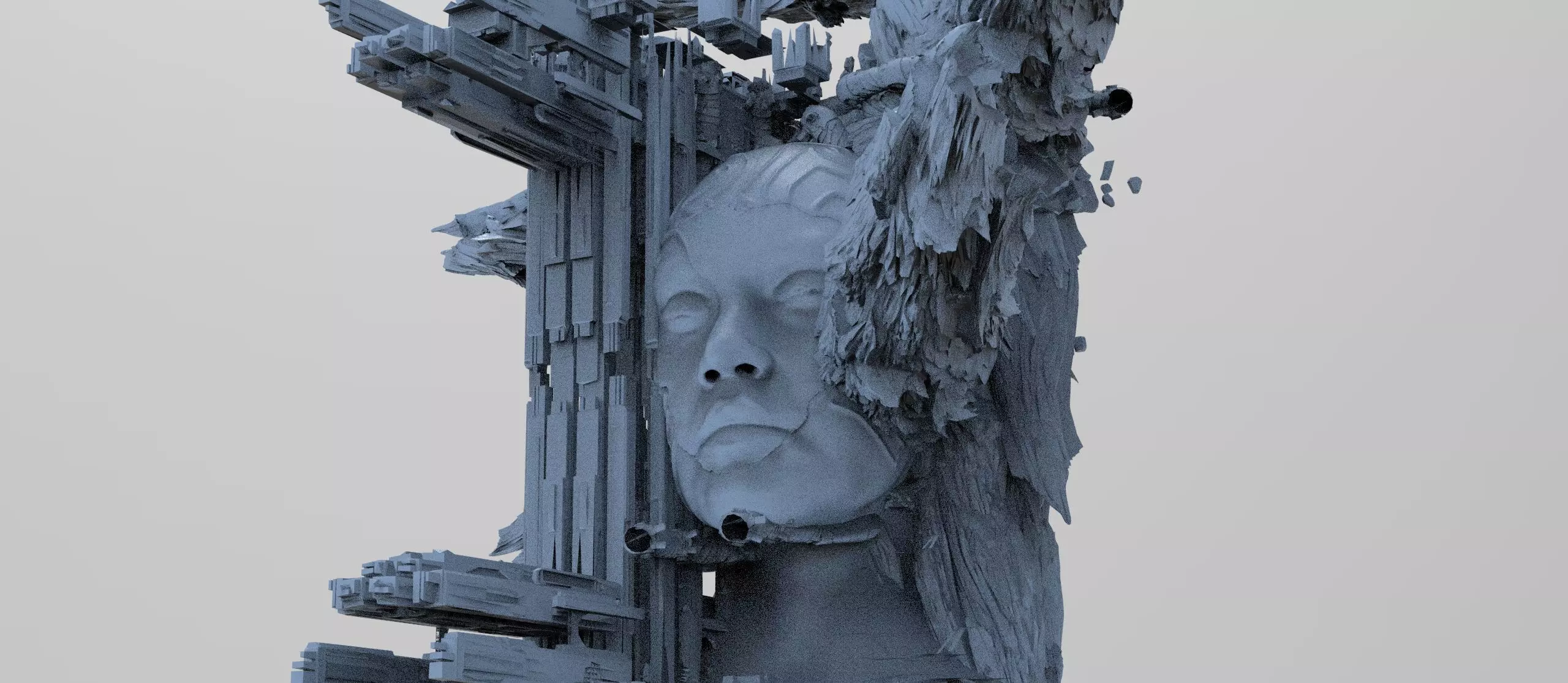 Ancient Crystal Sci fi tower cliff 7 3D model_0