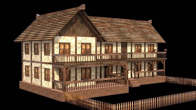 Complete Low Poly Medieval House Pack  Detailed Exterior Models Low-poly 3D model 7