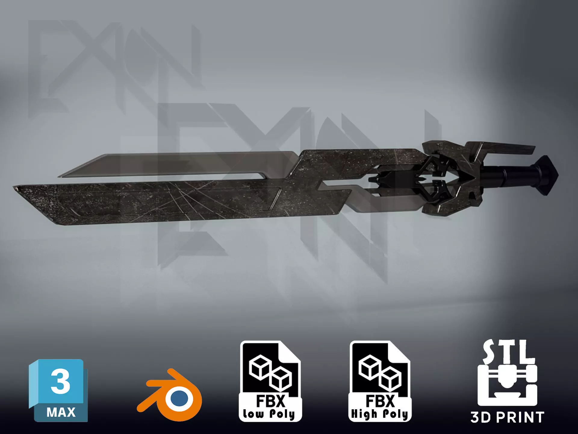 Transformers Prime Star Saber - Game-Ready - 3D-Printable Low-poly 3D model_0