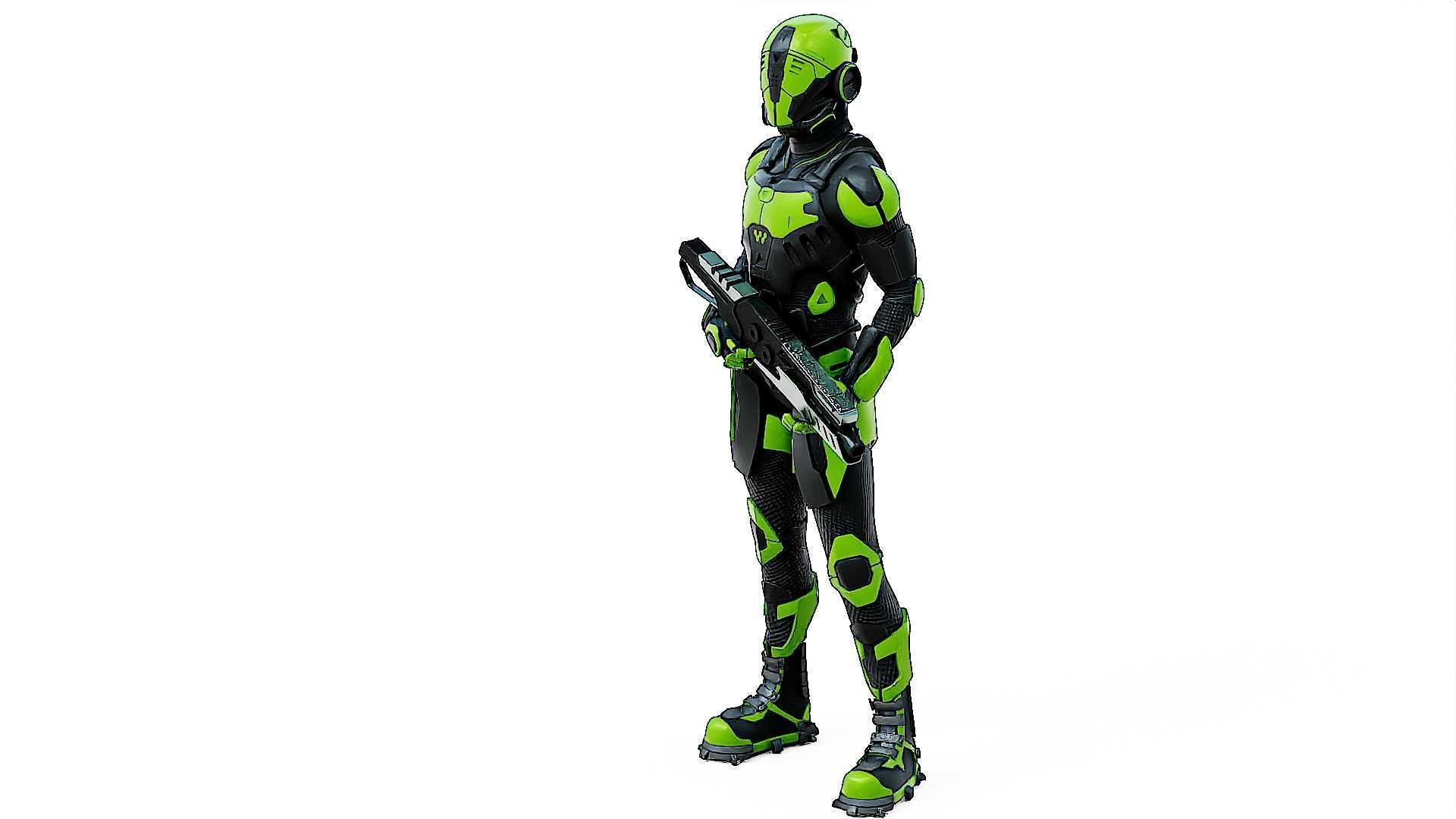 MECHA SOLDIER-O  Rigged for Unreal Engine - Unity - MIXAMO  3D model_21