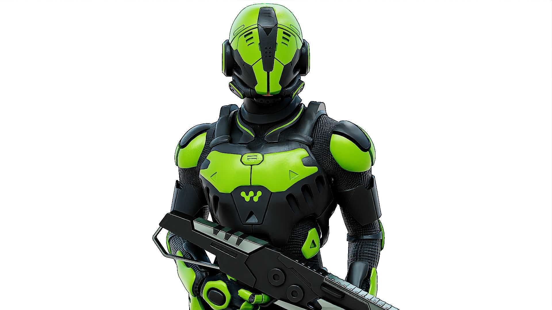 MECHA SOLDIER-O  Rigged for Unreal Engine - Unity - MIXAMO  3D model_24