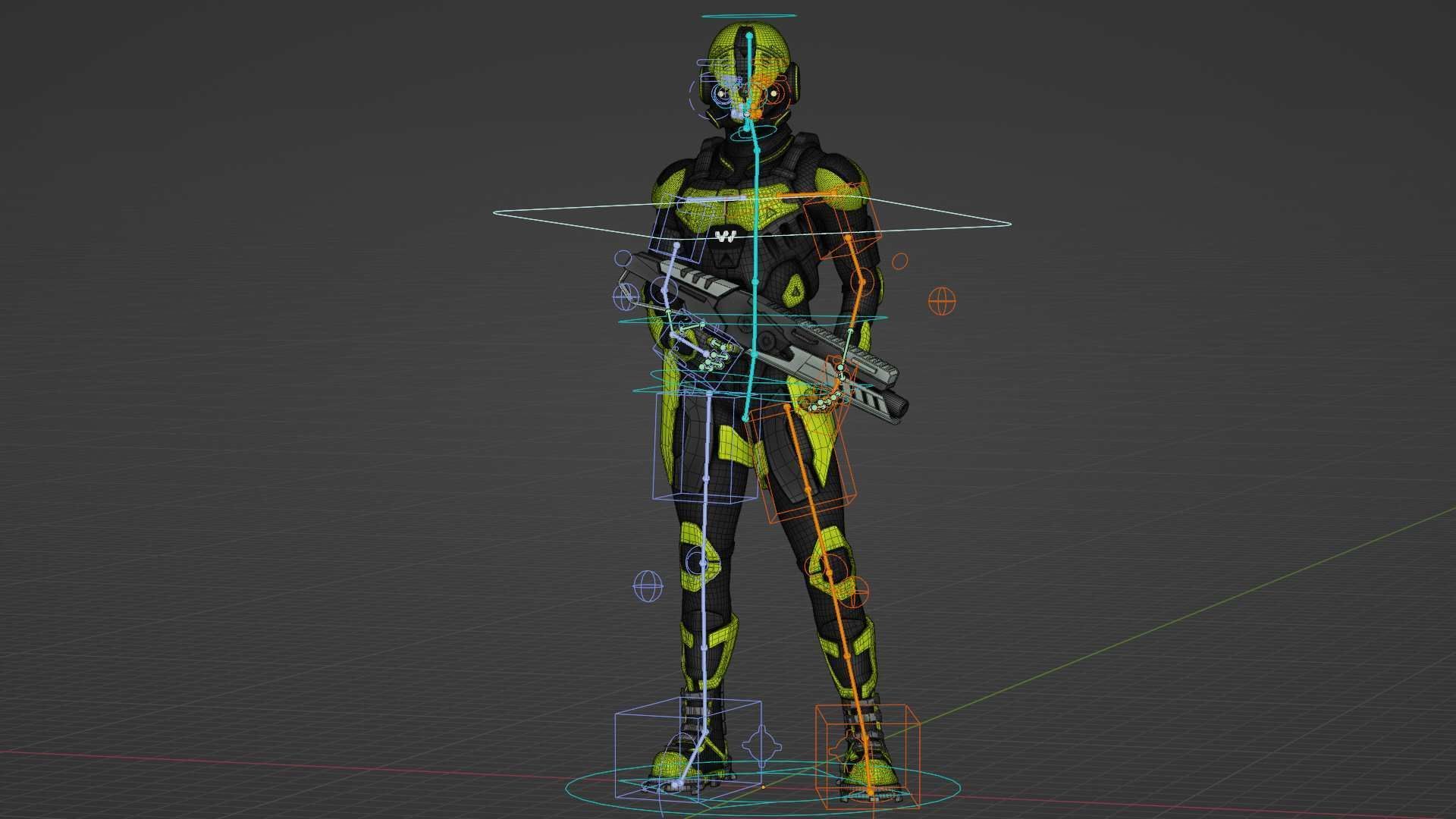 MECHA SOLDIER-O  Rigged for Unreal Engine - Unity - MIXAMO  3D model_37