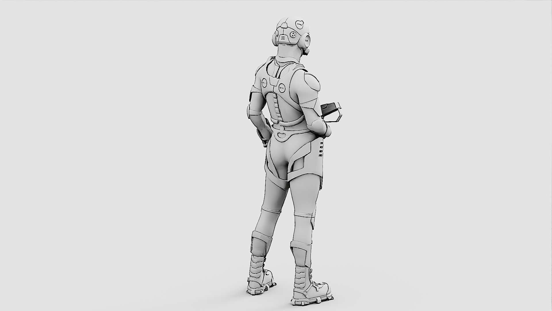 MECHA SOLDIER-O  Rigged for Unreal Engine - Unity - MIXAMO  3D model_33