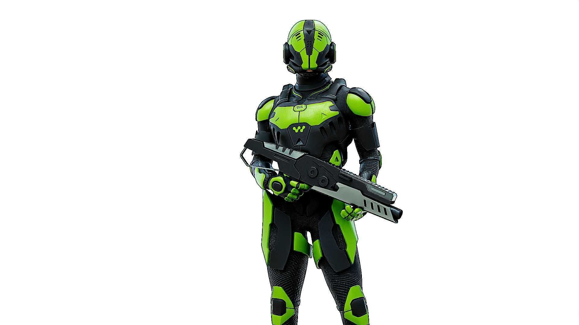 MECHA SOLDIER-O  Rigged for Unreal Engine - Unity - MIXAMO  3D model_2