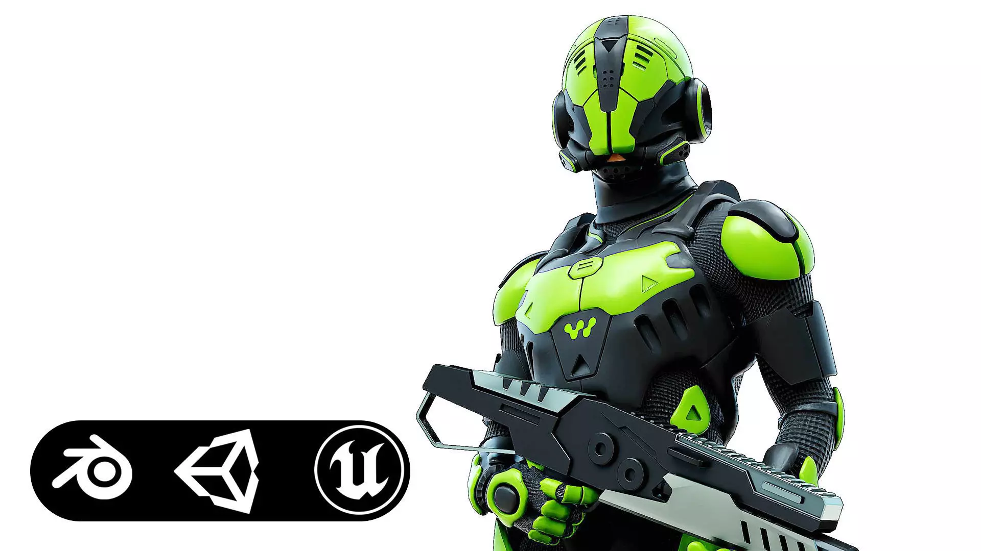 MECHA SOLDIER-O  Rigged for Unreal Engine - Unity - MIXAMO  3D model_0