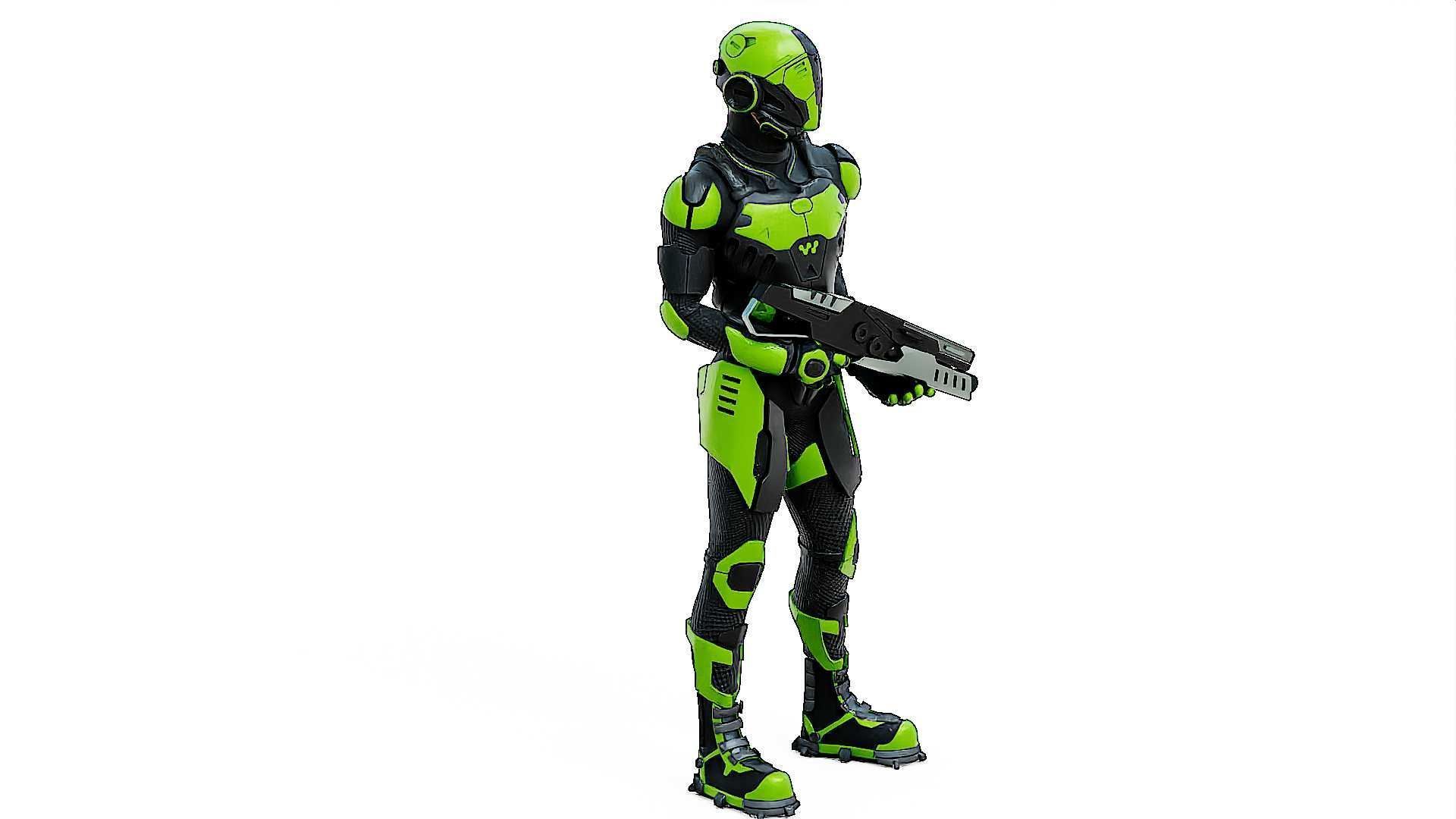 MECHA SOLDIER-O  Rigged for Unreal Engine - Unity - MIXAMO  3D model_6