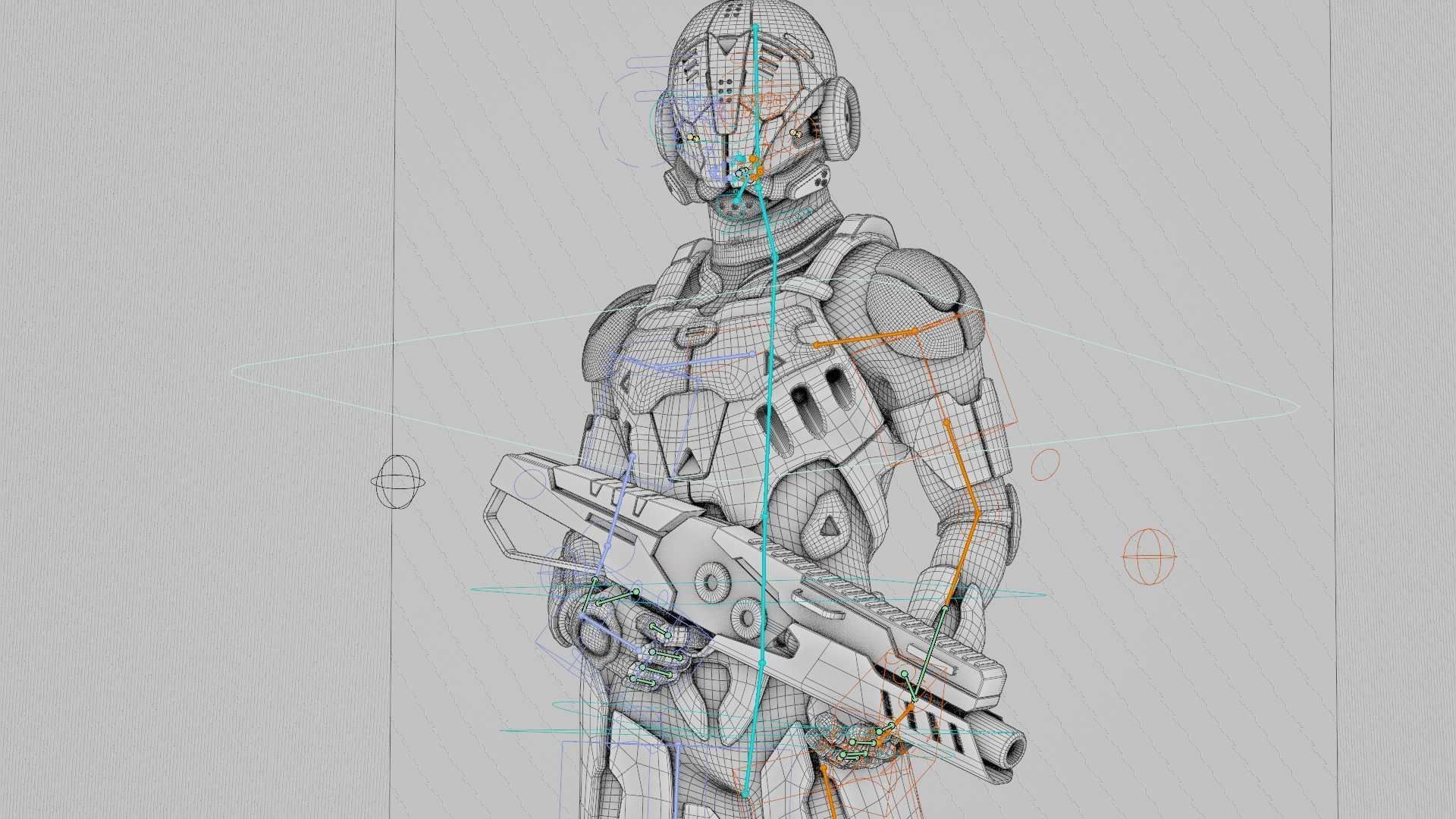 MECHA SOLDIER-O  Rigged for Unreal Engine - Unity - MIXAMO  3D model_42