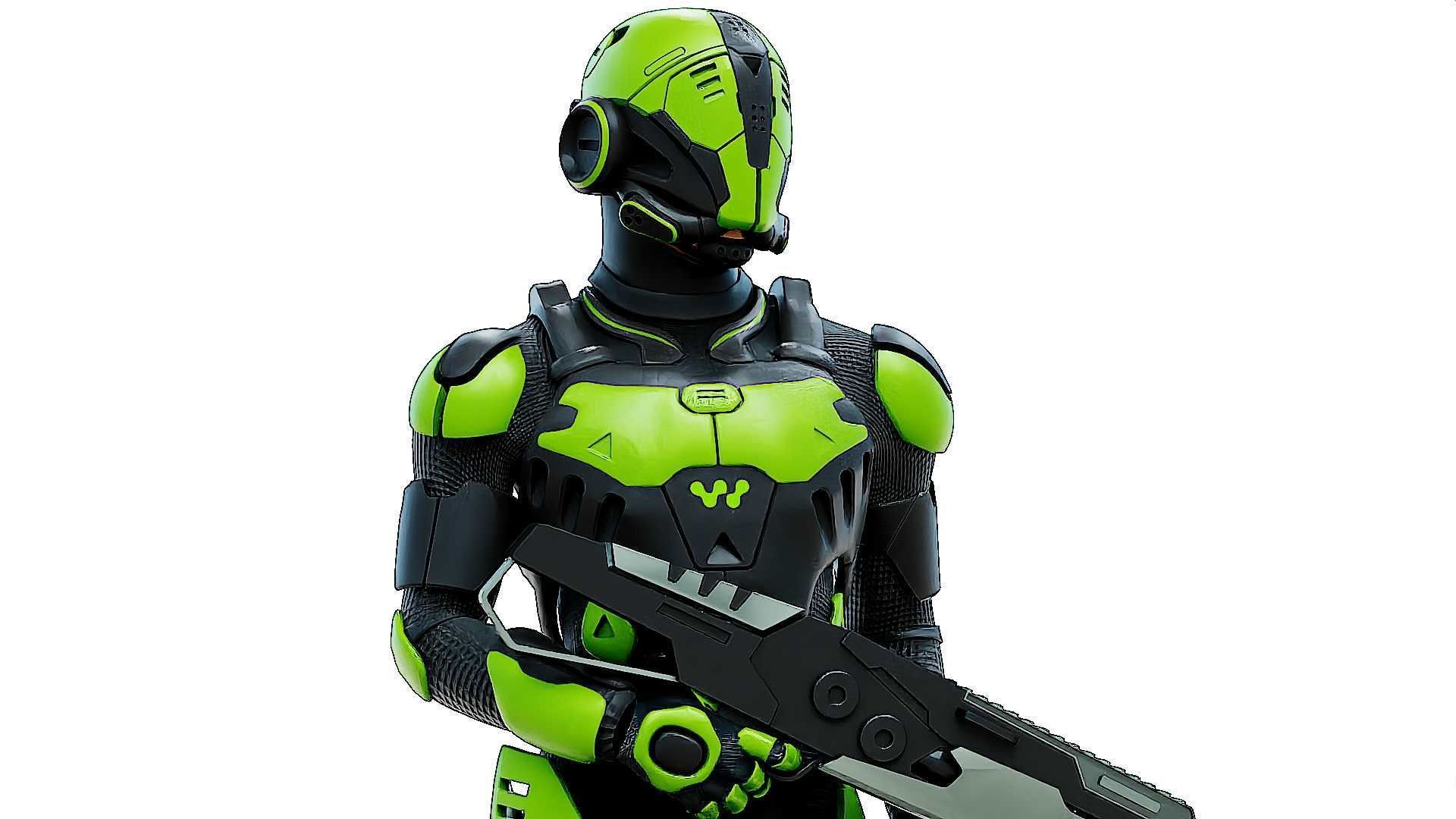 MECHA SOLDIER-O  Rigged for Unreal Engine - Unity - MIXAMO  3D model_25