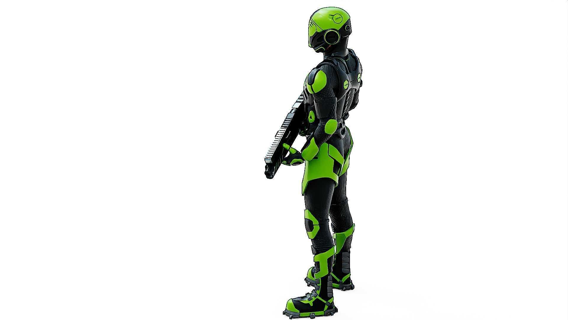 MECHA SOLDIER-O  Rigged for Unreal Engine - Unity - MIXAMO  3D model_18