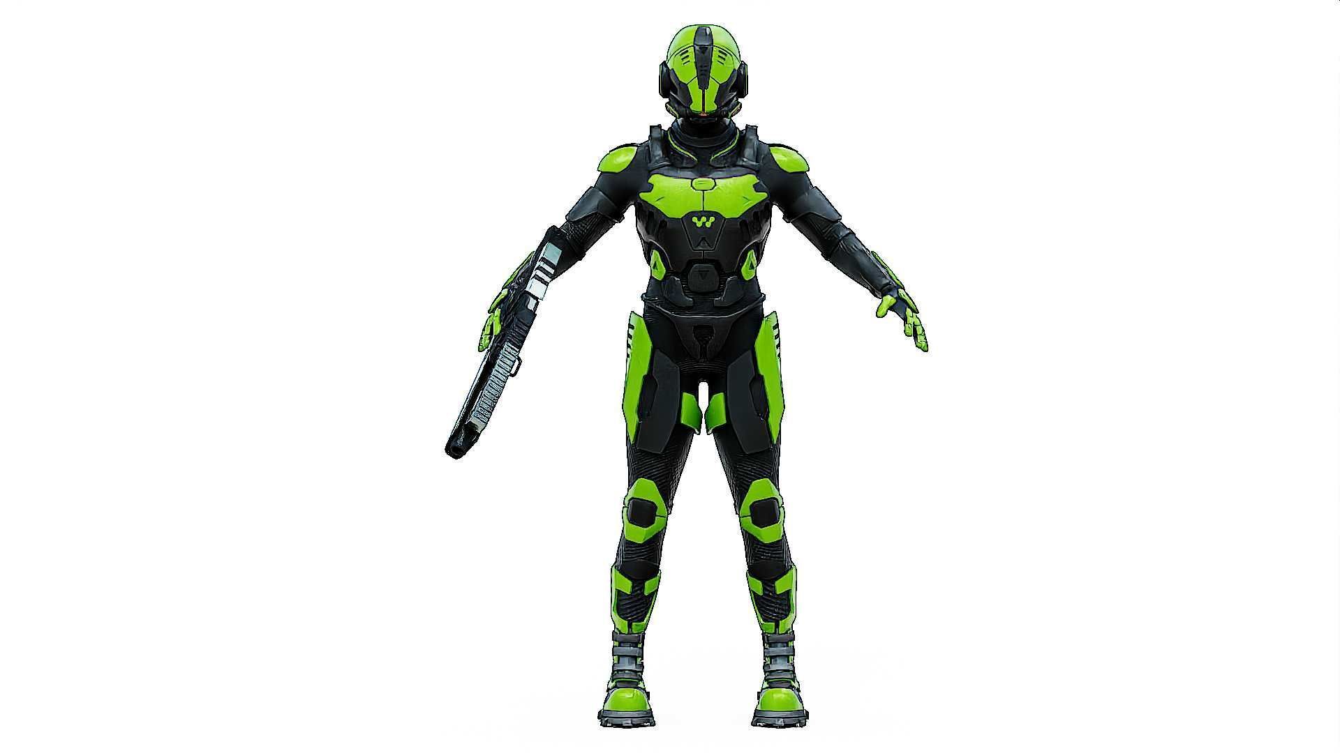 MECHA SOLDIER-O  Rigged for Unreal Engine - Unity - MIXAMO  3D model_30