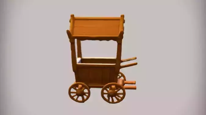 Wooden medieval cart