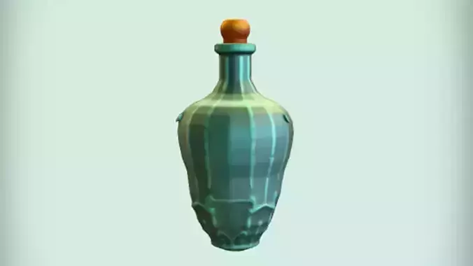 ornate green bottle