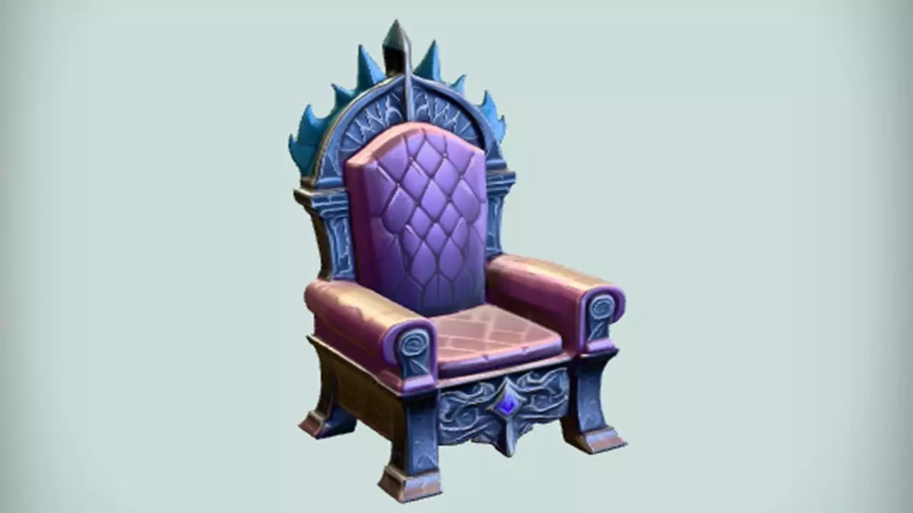 ornate fantasy throne 3D model_0