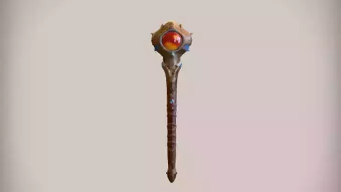 magical staff with glowing gem