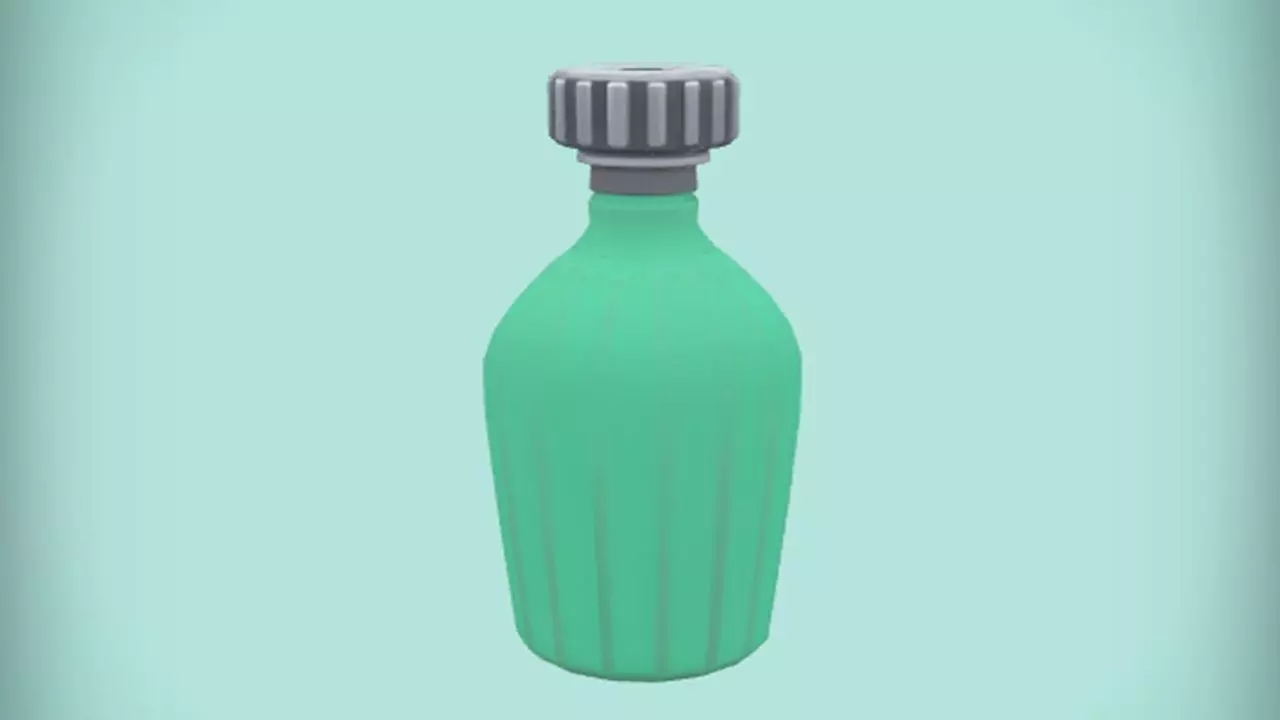 green glass bottle 3D model_0