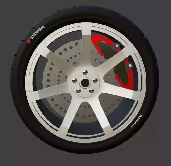 tire and rim Free low-poly 3D model