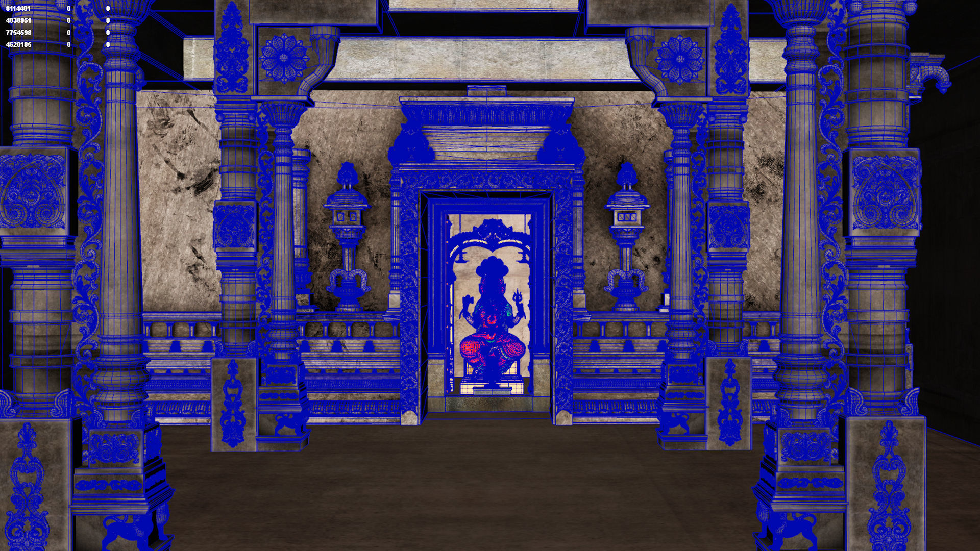 goddess mariamman temple interior 3D model_7