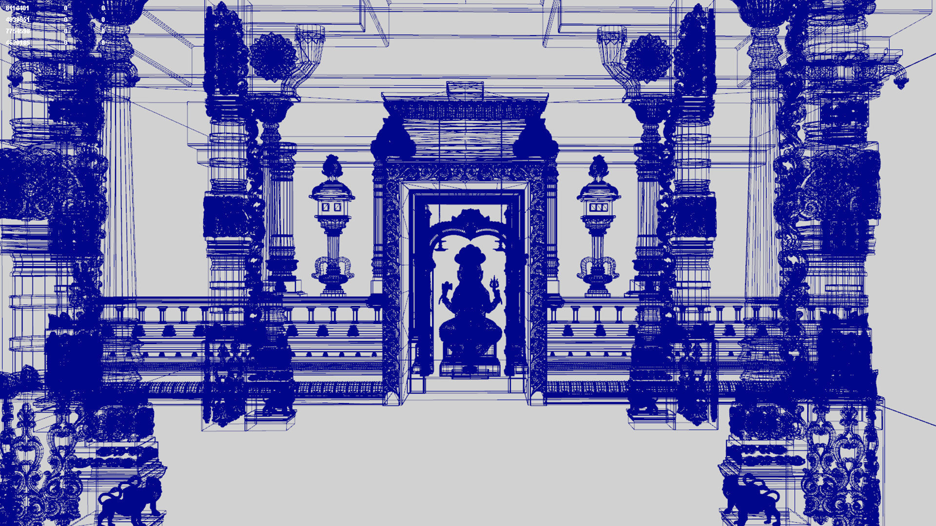 goddess mariamman temple interior 3D model_6