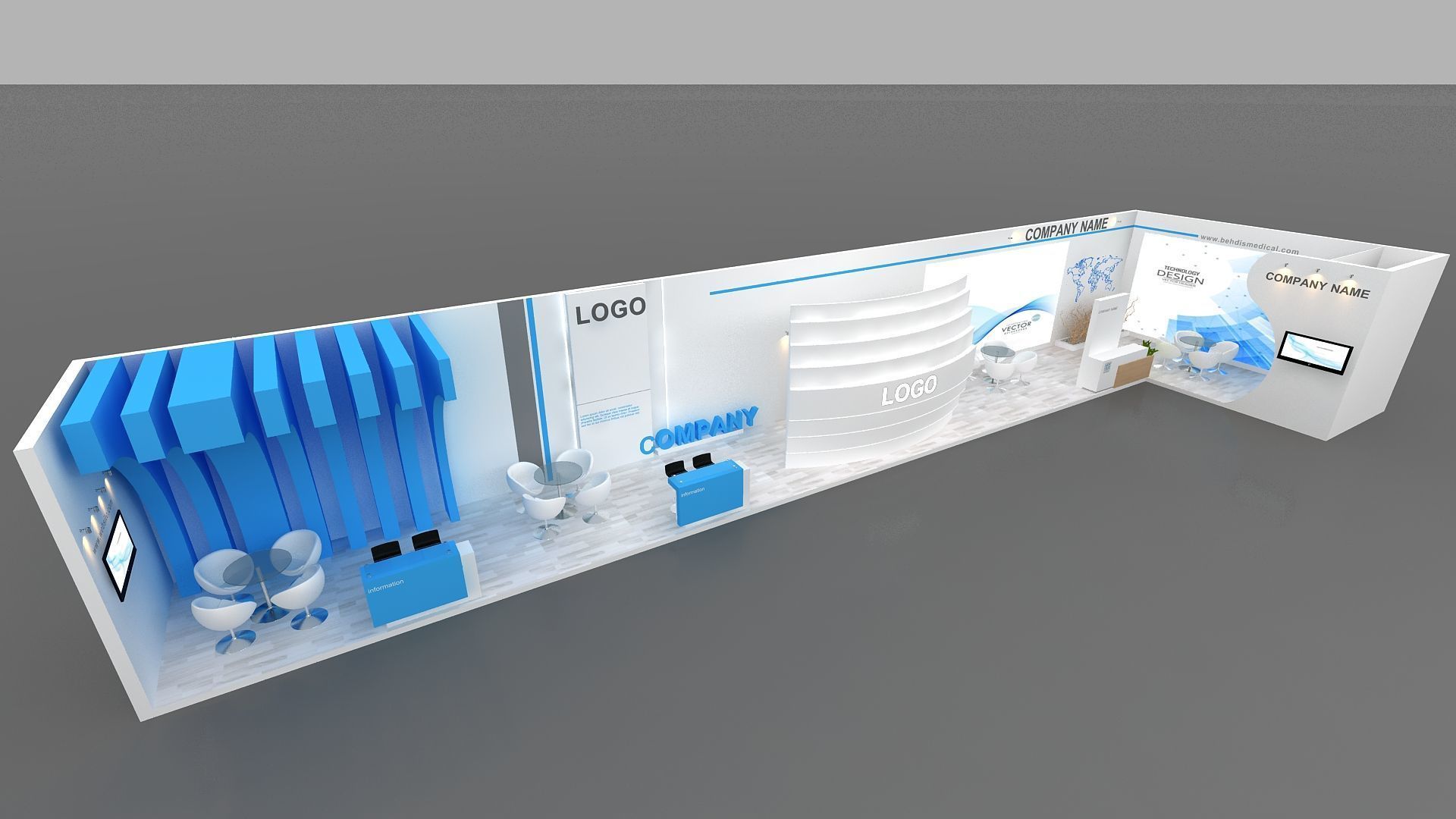 exhibition booth 3D 3D model_10