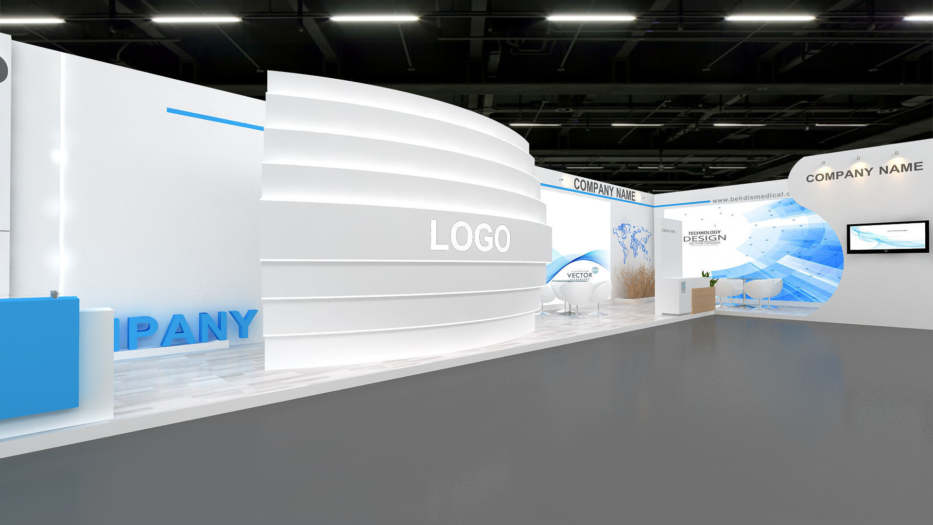 exhibition booth 3D 3D model_5