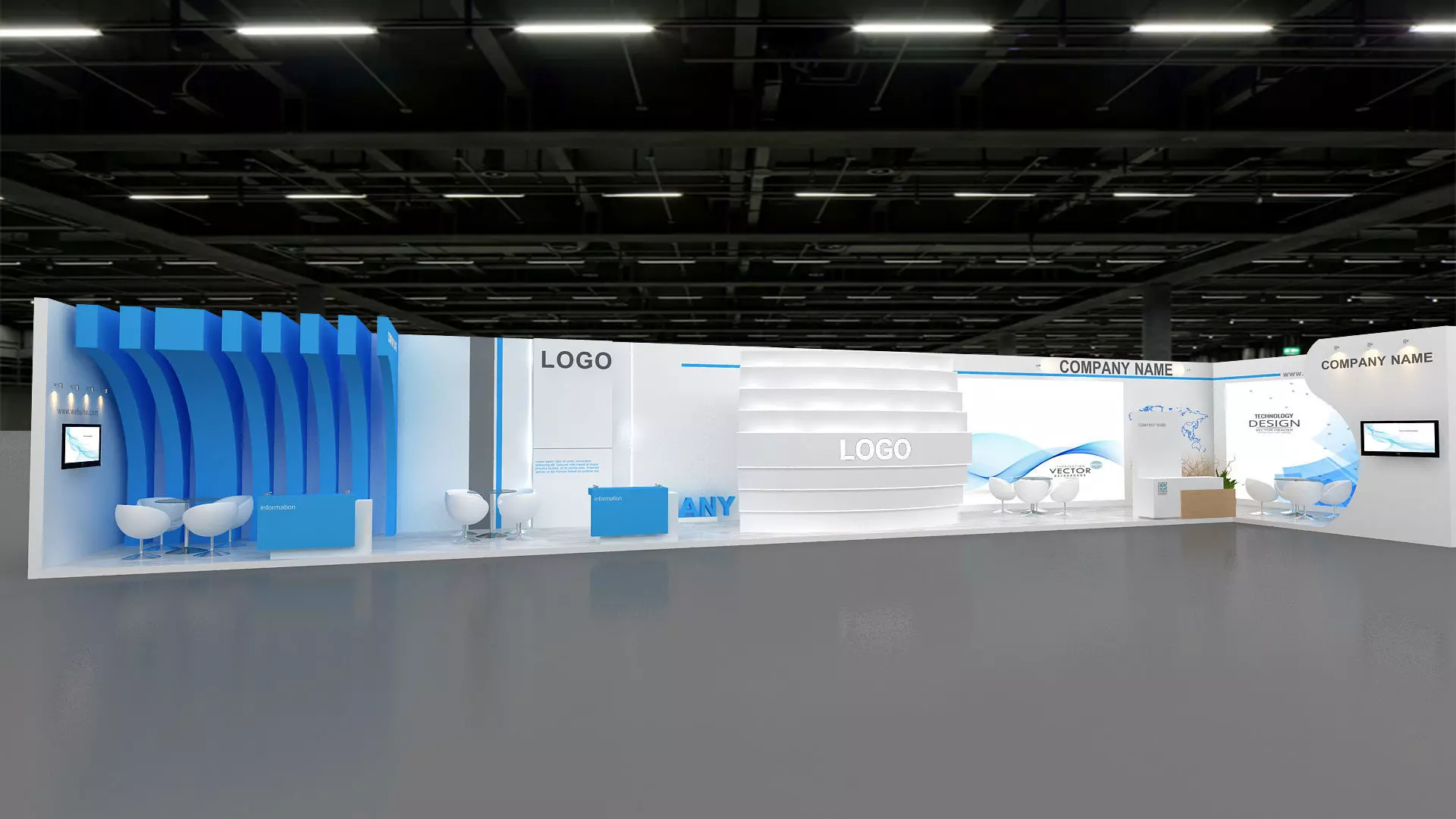 exhibition booth 3D 3D model_2