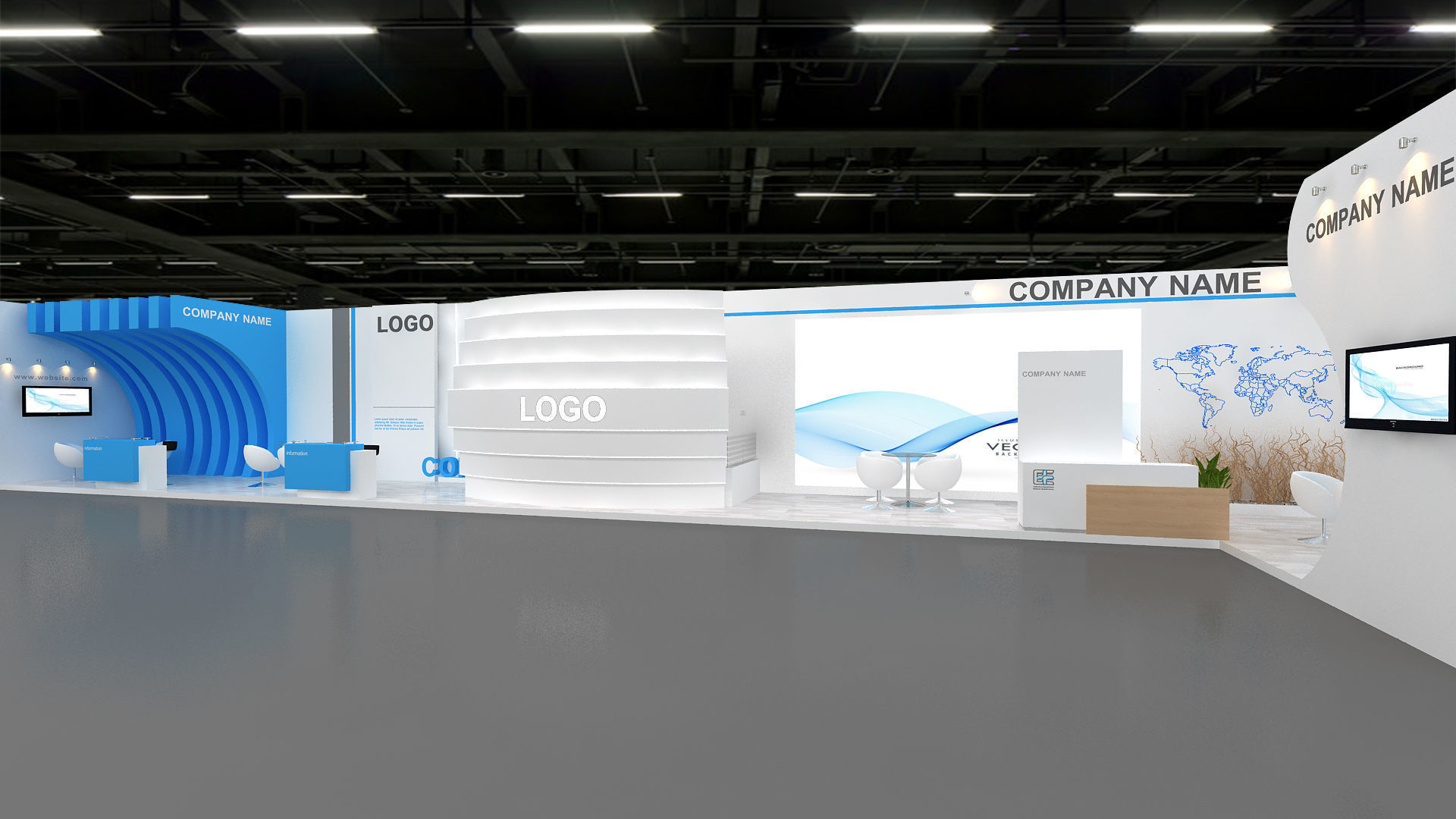 exhibition booth 3D 3D model_7