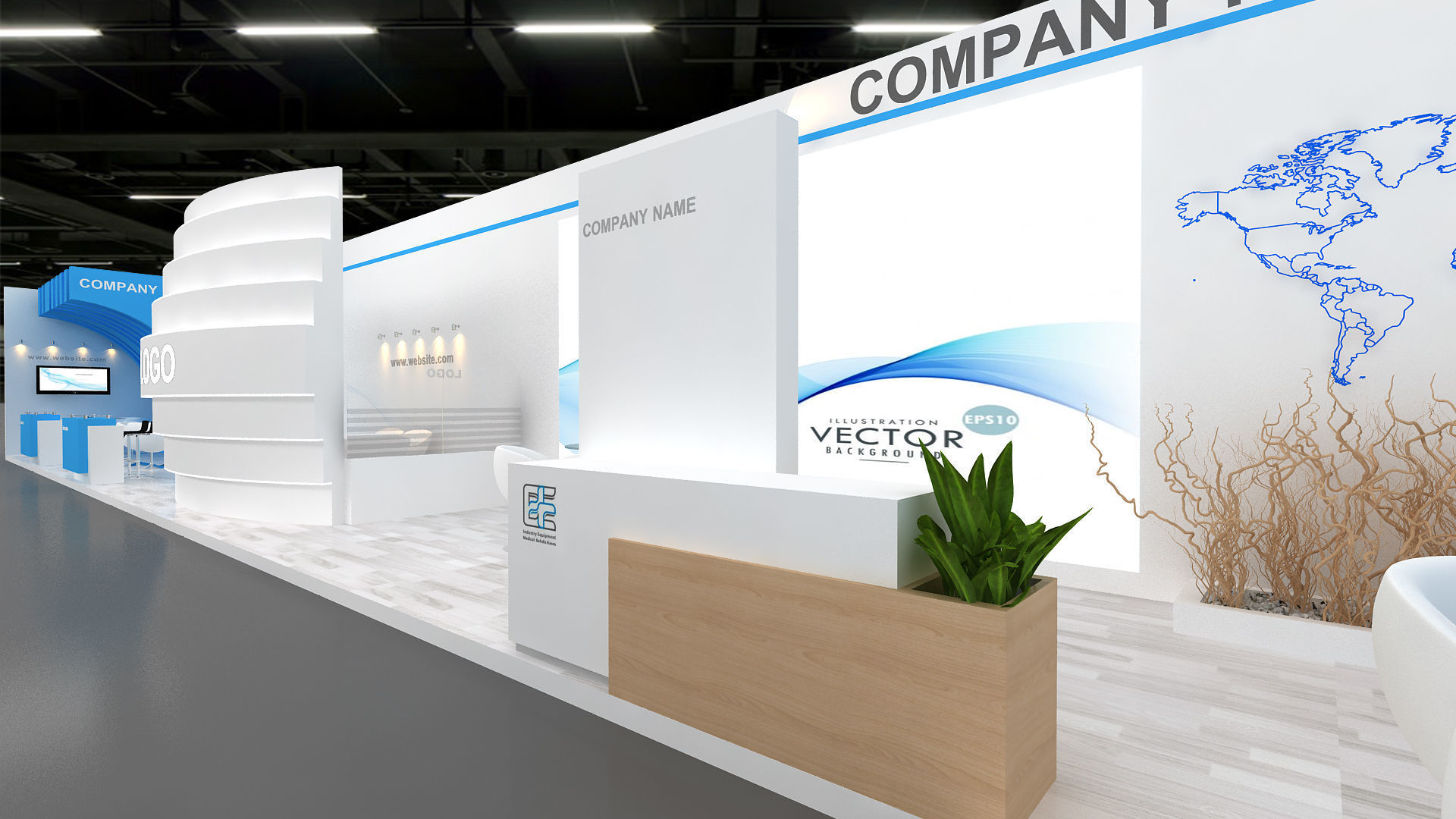 exhibition booth 3D 3D model_4