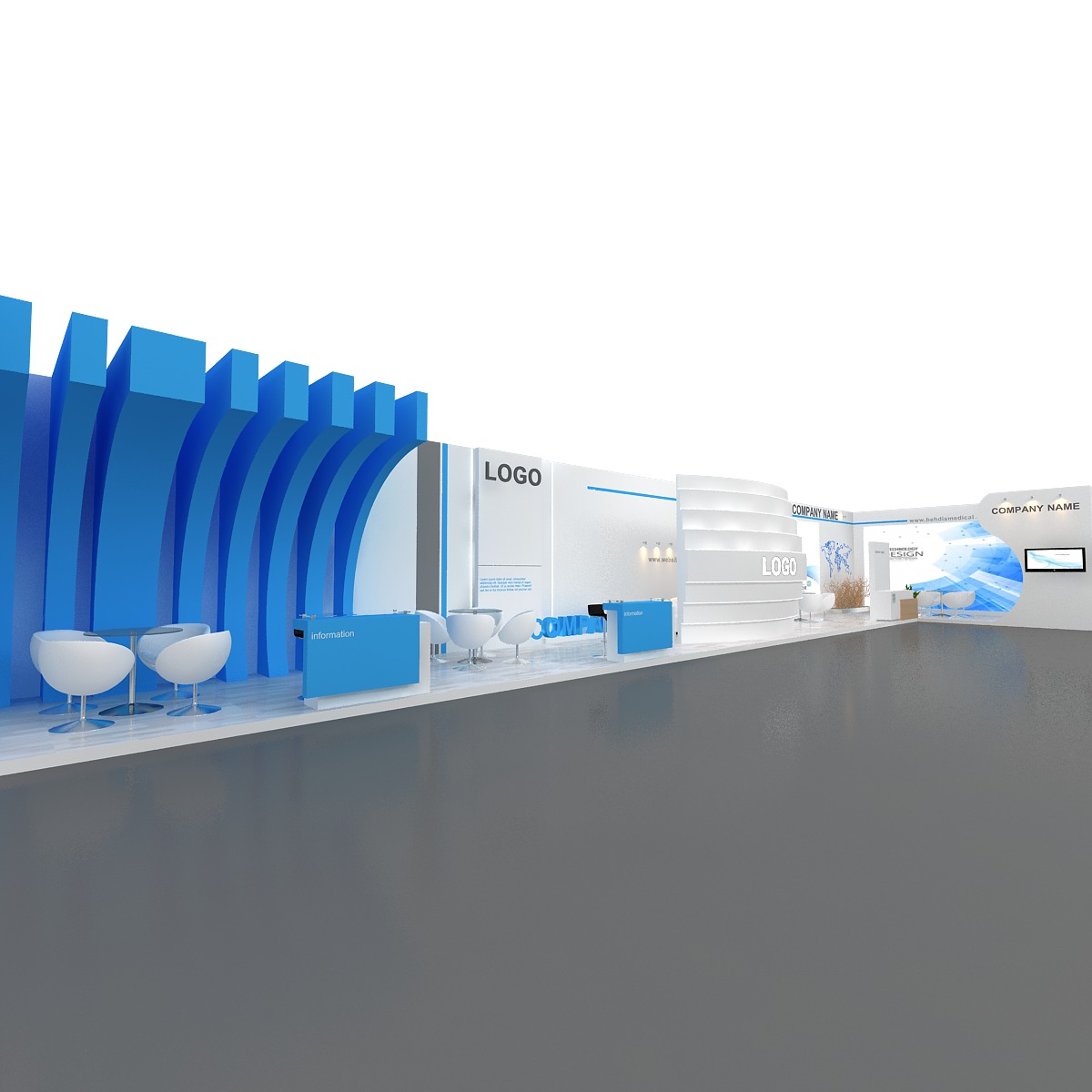exhibition booth 3D 3D model_11