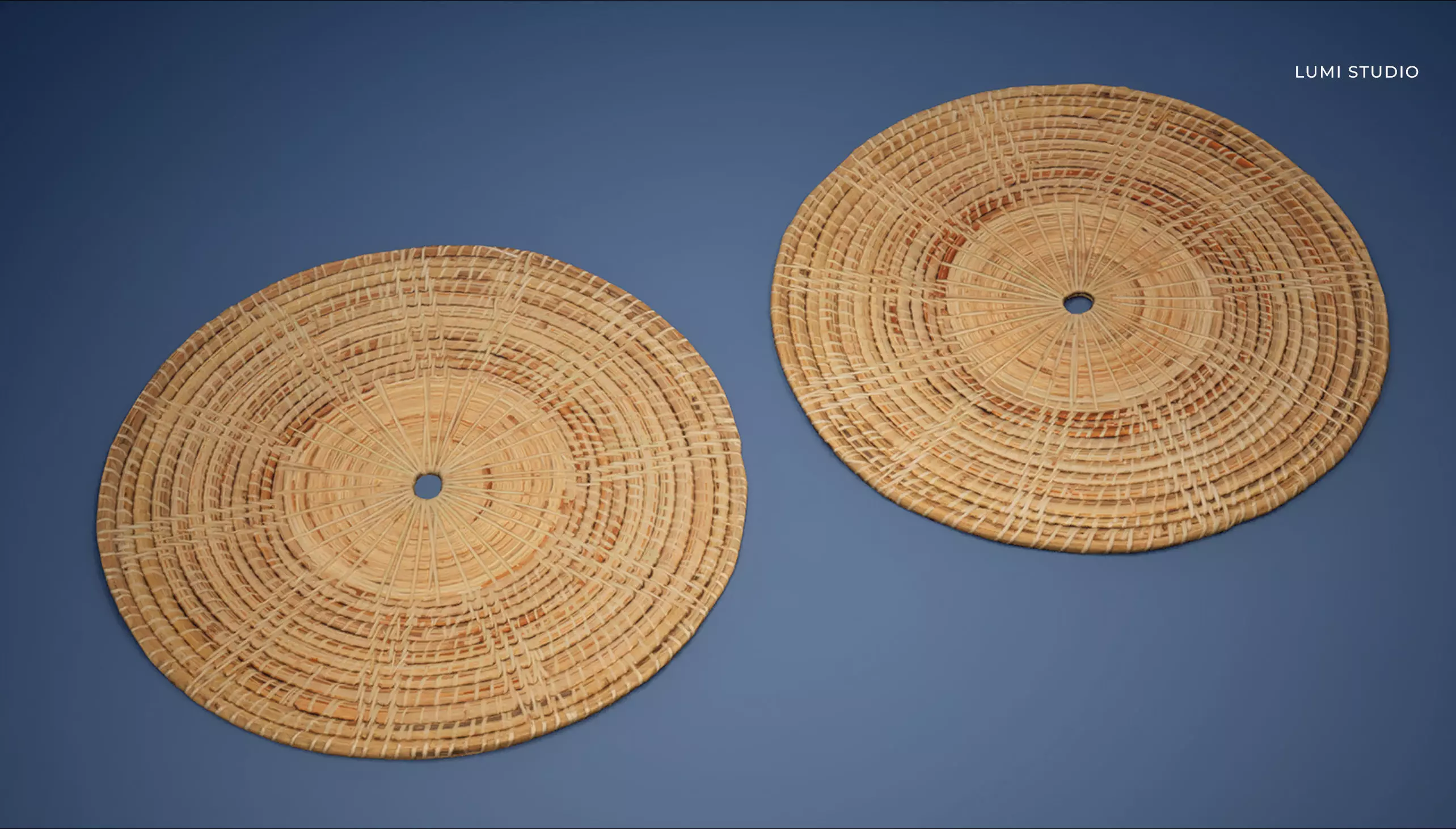 Bamboo Coaster Low-poly 3D model