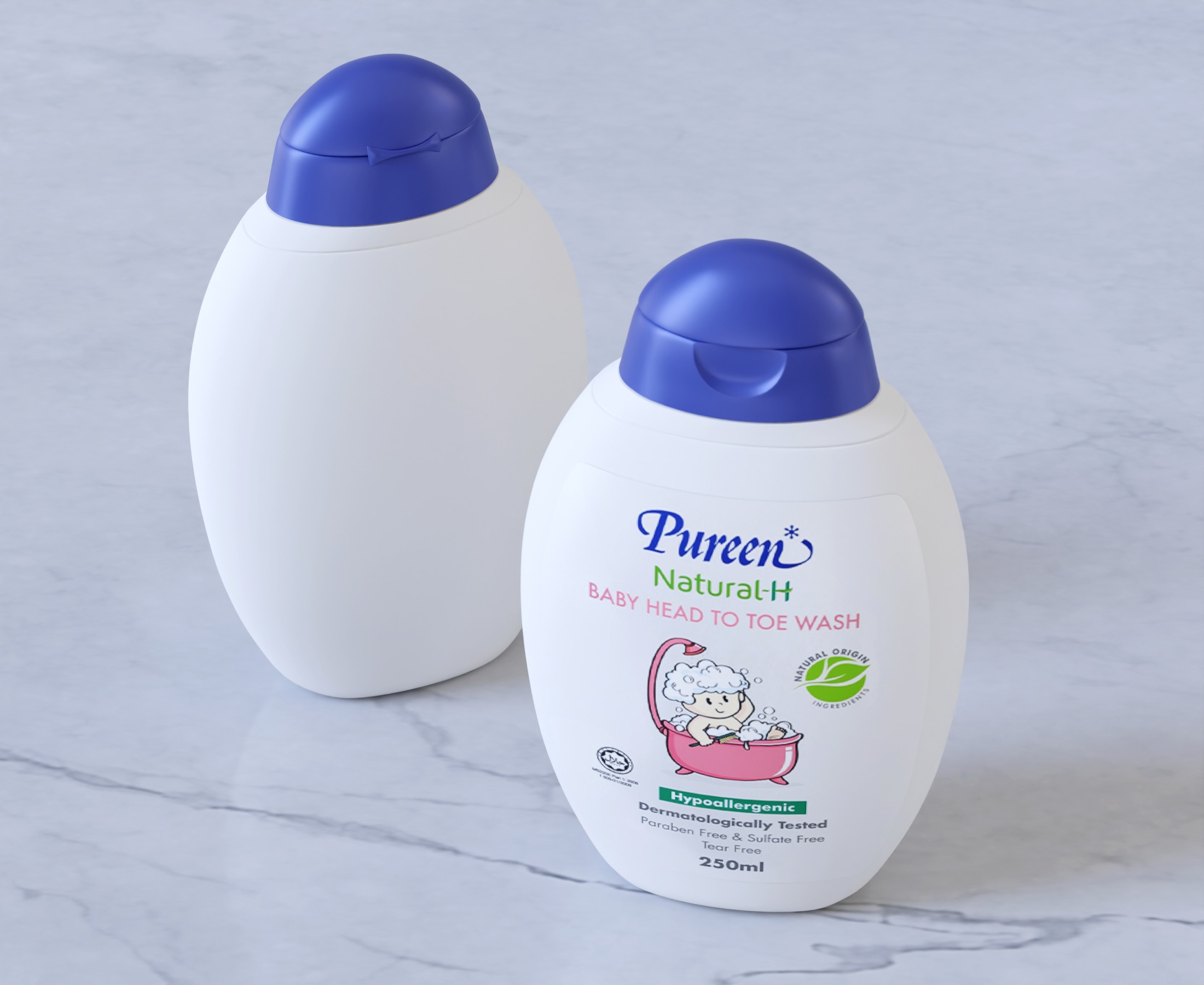 Baby Wash Bottle Packaging 3D model_6