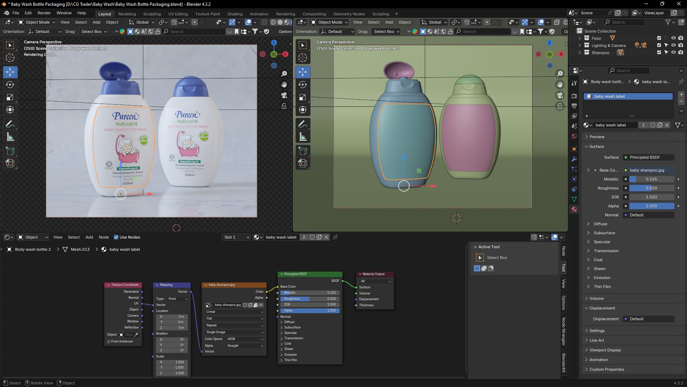 Baby Wash Bottle Packaging 3D model_9