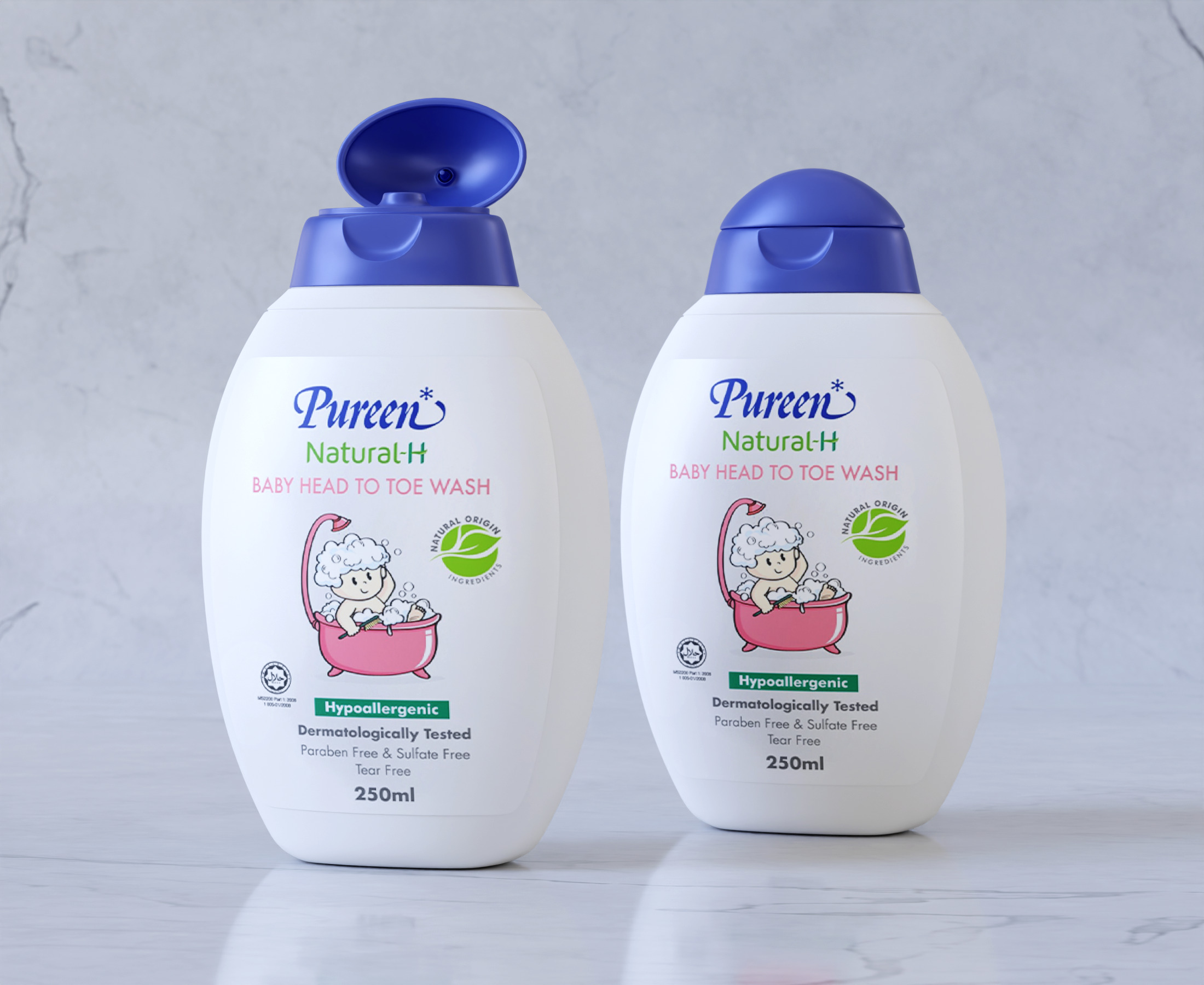 Baby Wash Bottle Packaging 3D model_4