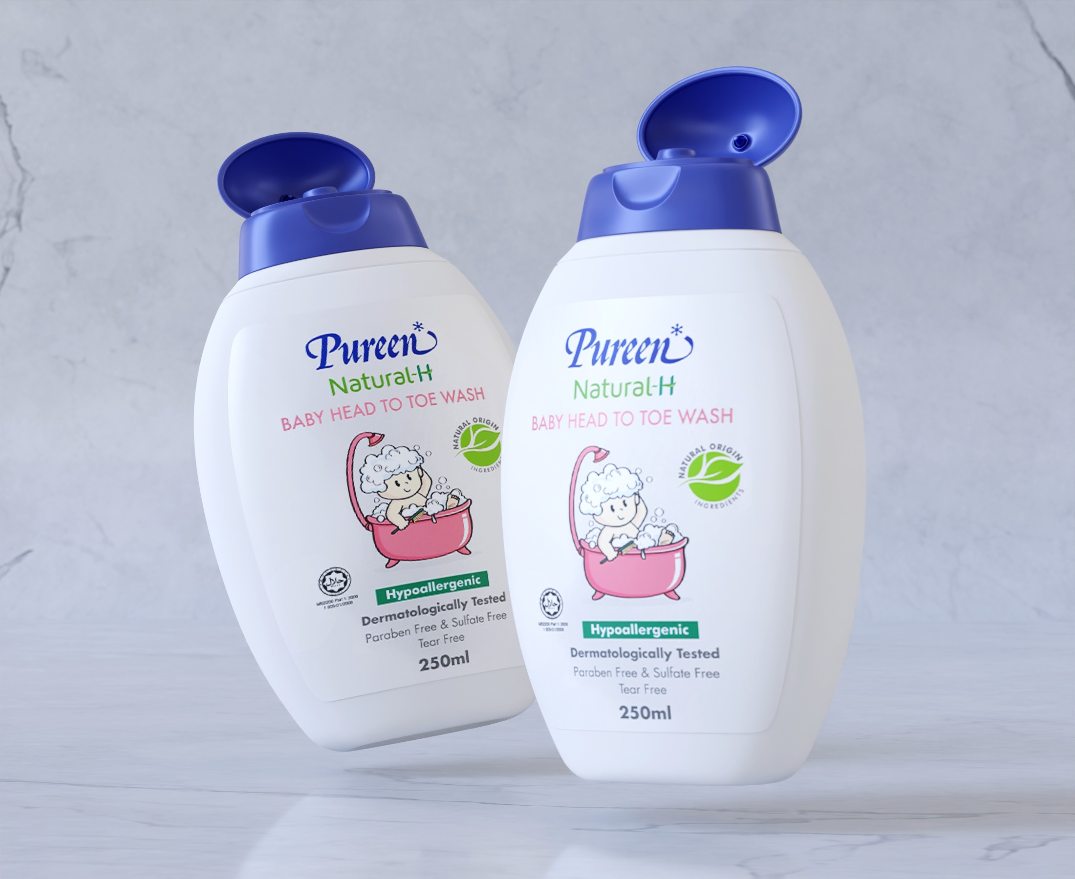 Baby Wash Bottle Packaging 3D model_1