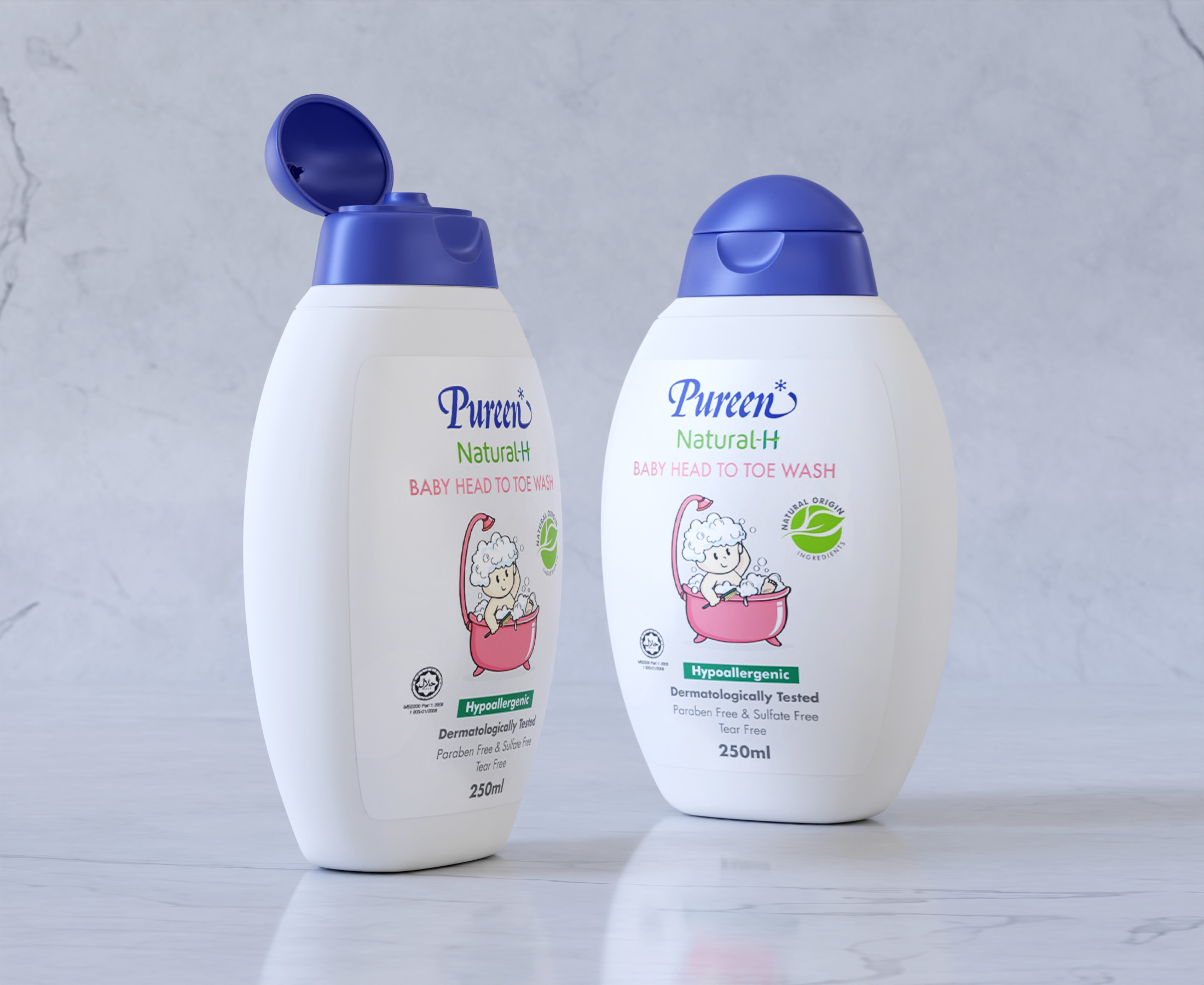 Baby Wash Bottle Packaging 3D model_3