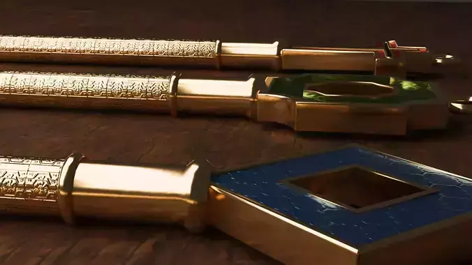 Escape Room Key Set 3D model