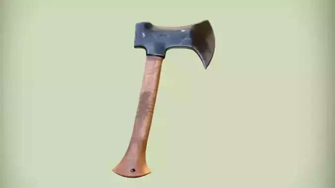 wooden handled metal axe