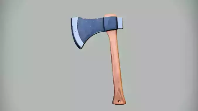Wooden handled axe 3d Game ready Model