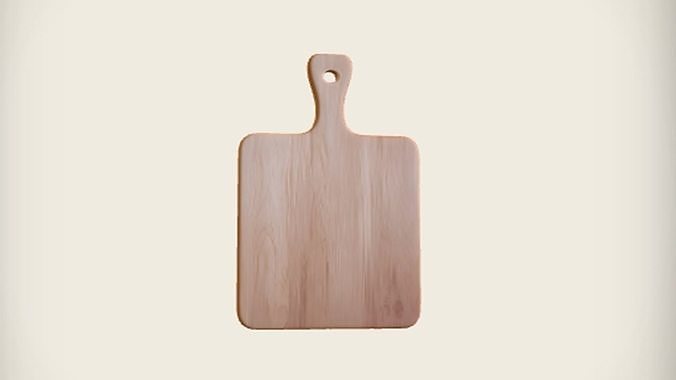wooden cutting board with handle 3D model