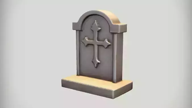 stone grave marker with cross