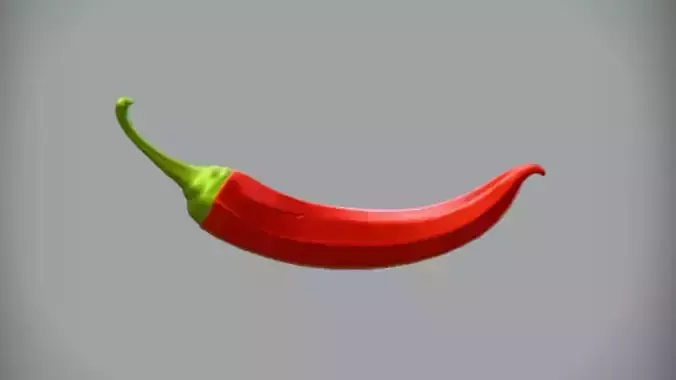 Red chili pepper 3d Game ready Model