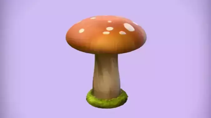 realistic mushroom on grass