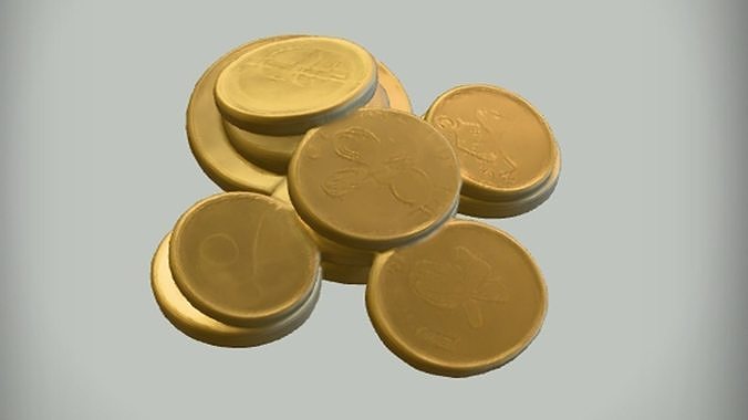 Pile of gold coins 3D model