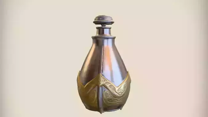 ornate perfume bottle 3d Game ready Model