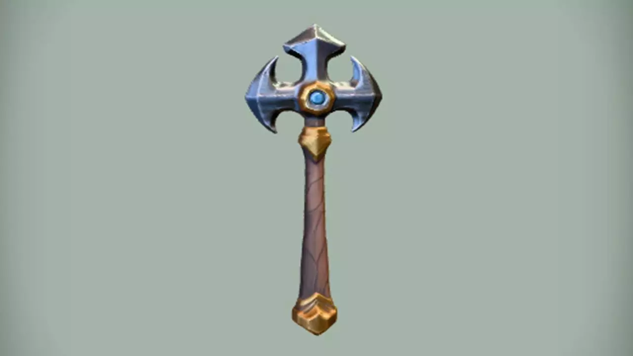 ornate fantasy war hammer 3D model_0