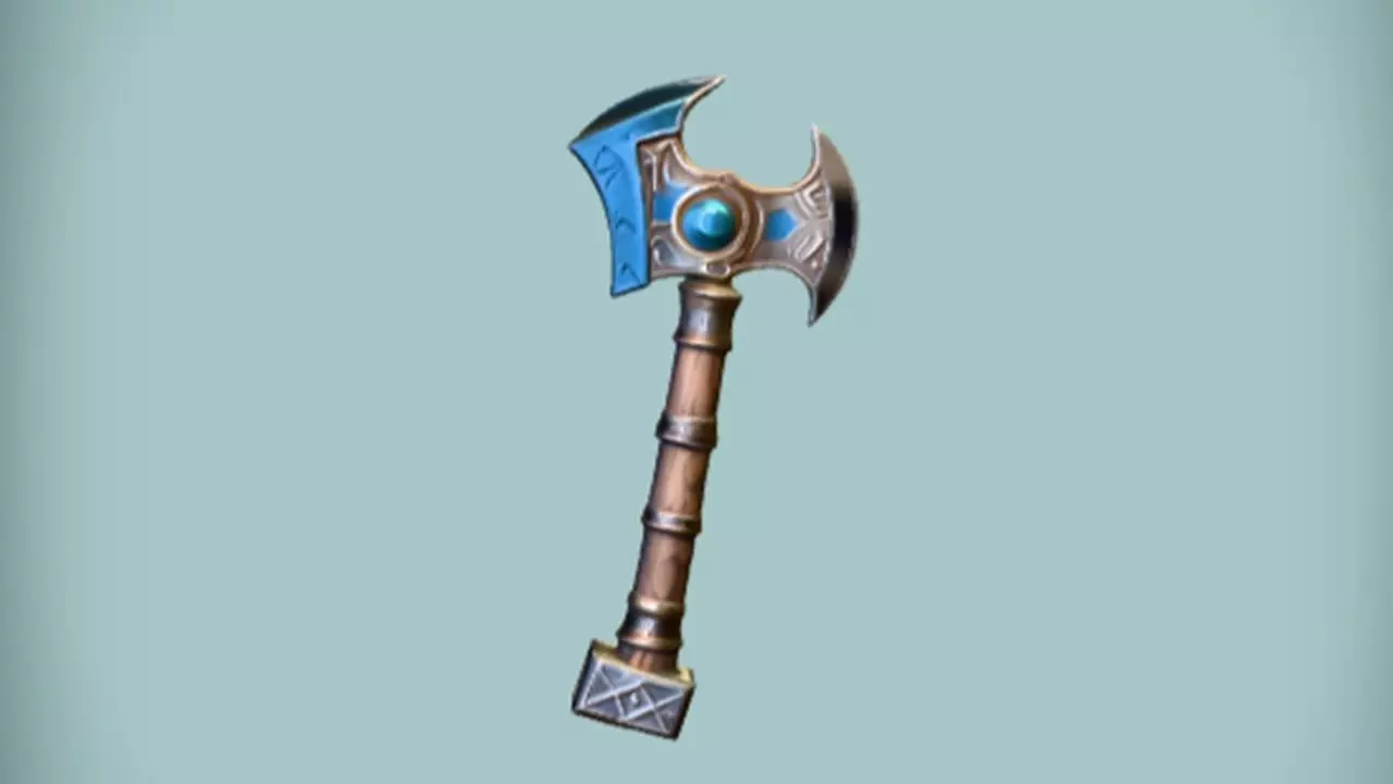 ornate fantasy axe 3D model_0
