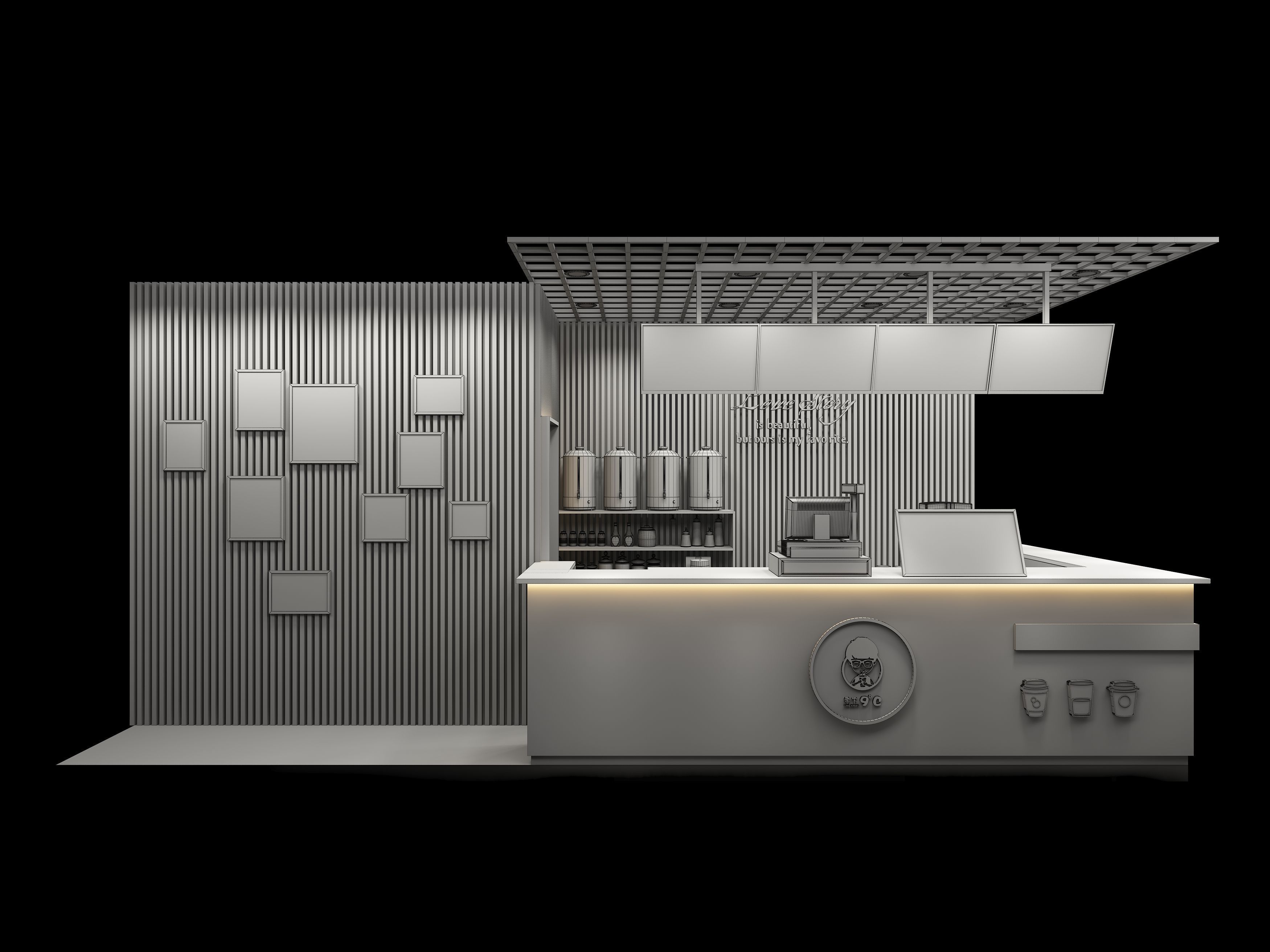 Milk tea shop 3D model_6
