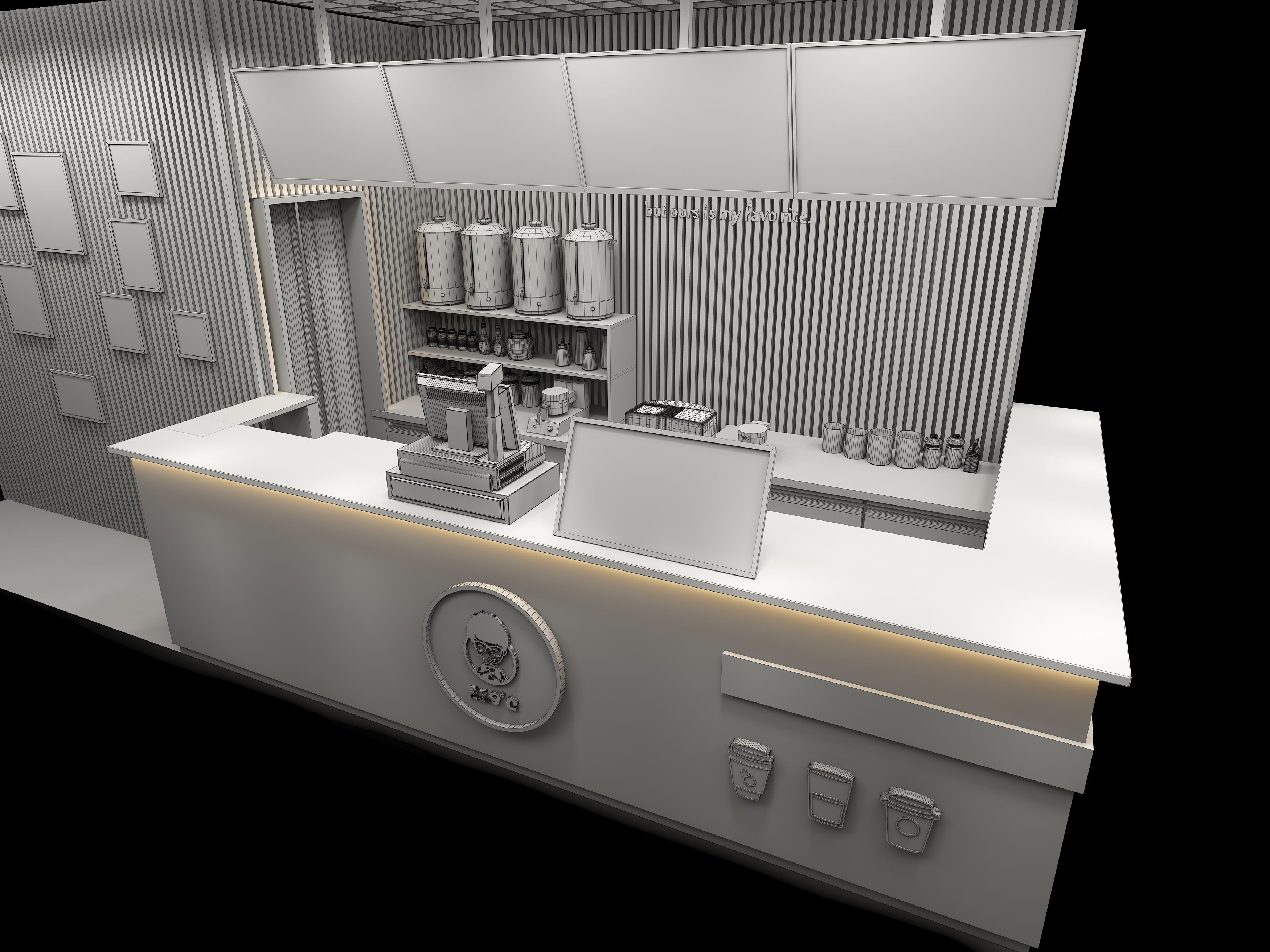 Milk tea shop 3D model_5