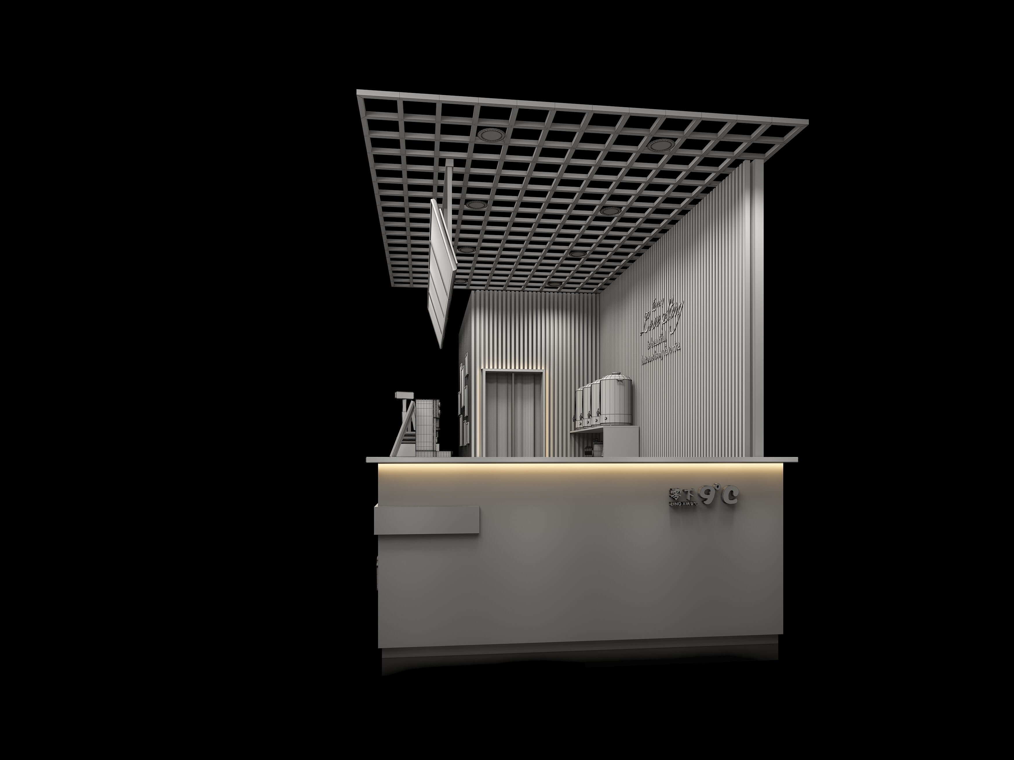 Milk tea shop 3D model_8