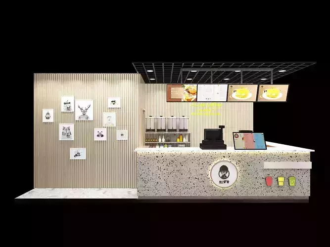 Milk tea shop 3D model