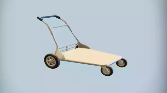 luggage cart  3D Game Ready Model